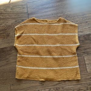 Madewell Boatneck button back stripe sweater tee
